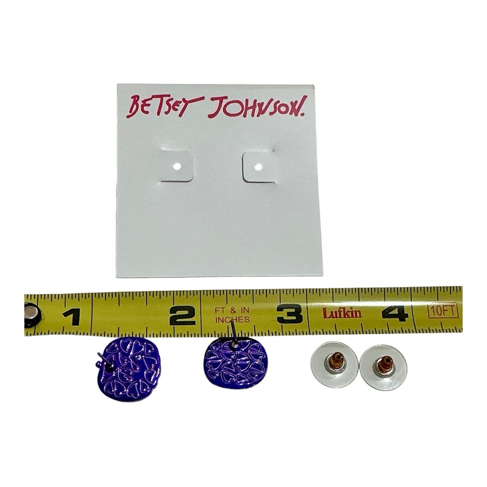 BETSY JOHNSON Halloween Jack-O-Lantern Pumpkin Face Orange Black Stud Earrings - Picture 13 of 13